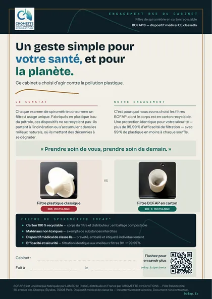 Affiche A4 « Engagement RSE du cabinet » remise avec l'essai BOFAP